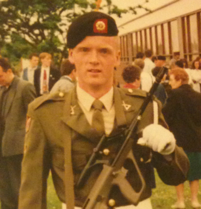 Image of John when he was graduating as a professional soldier in the Irish Defence Forces